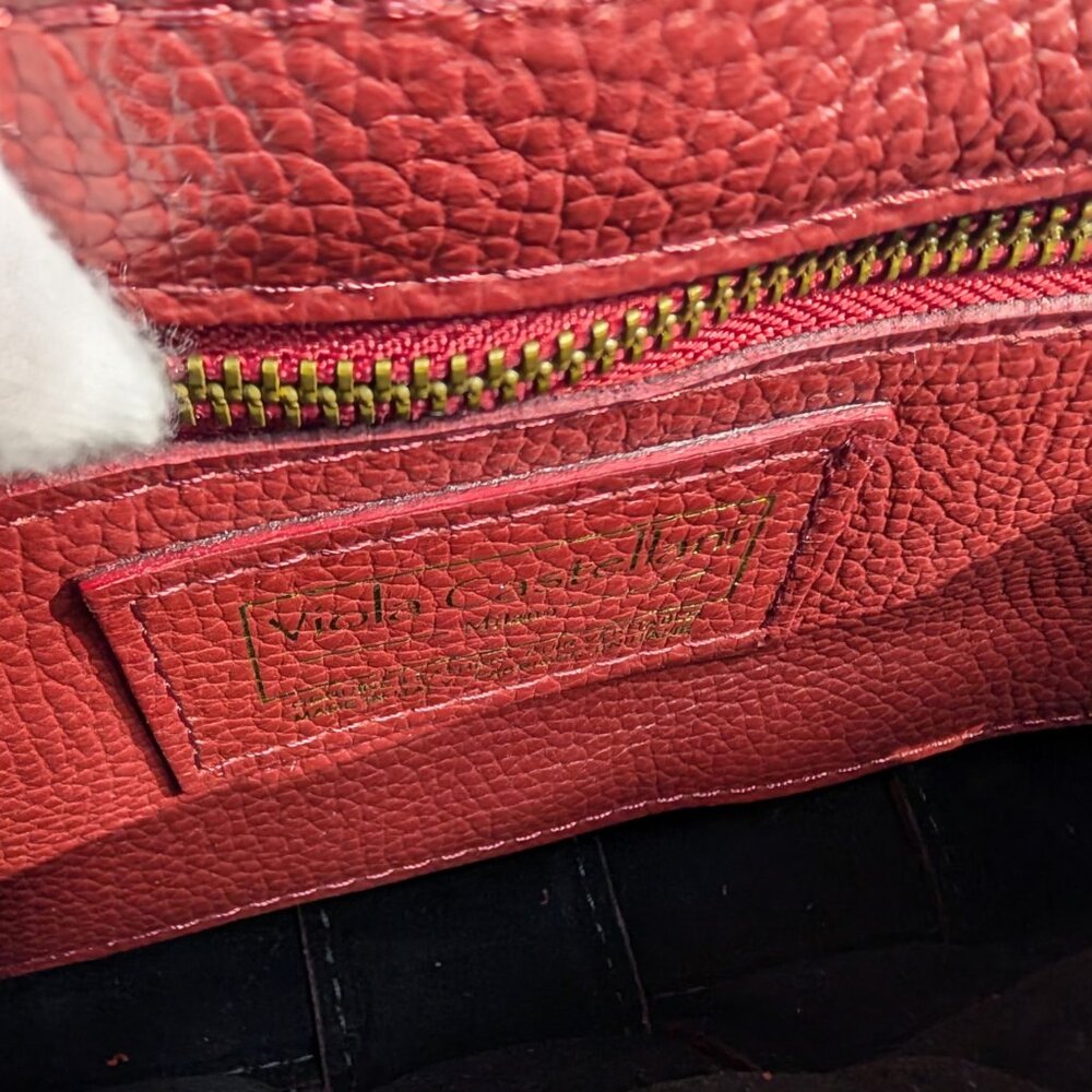 Violeta Castellani Milano Red Woven Leather Shoulder Bag - Picture 11 of 14